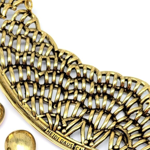 Heidi Daus Amethyst Swarovski Crystal Angel Wing Collar Statement NECKLACE ONLY - Picture 11 of 12